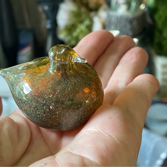 Oiva Toikka glass bird golden crested Kinglet NUUTAJARVI FINLAND signed art - Picture 8 of 10